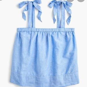 J. Crew linen tie shoulder tank